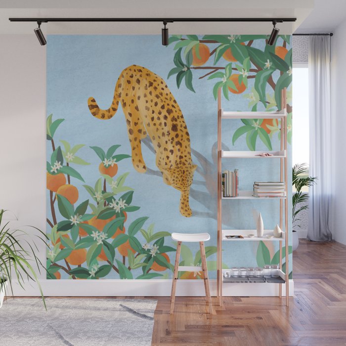 Leopard and Orange Trees Wall Mural Gallery Image 1
