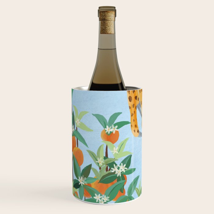 Leopard and Orange Trees Wine Chiller Gallery Image 2