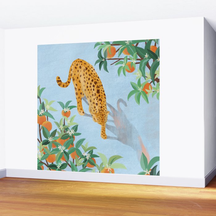 Leopard and Orange Trees Wall Mural Gallery Image 2