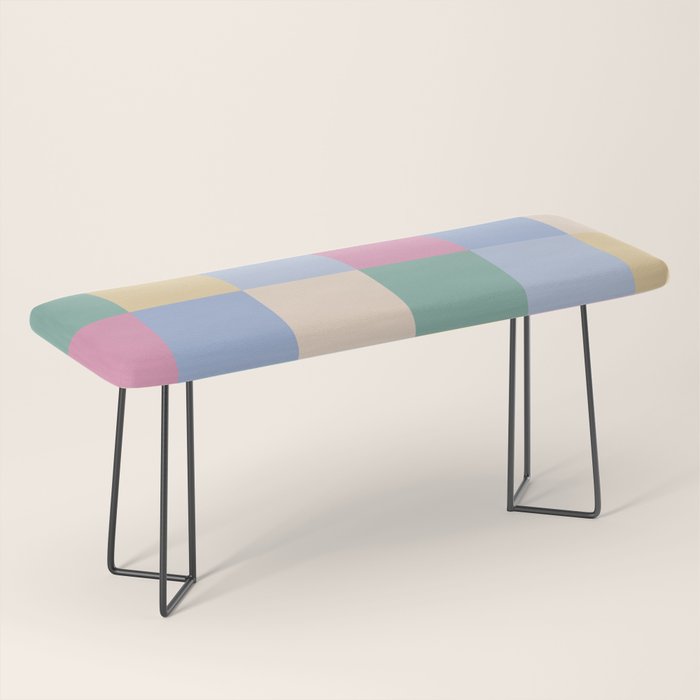Bold Pastel Checks Pattern - Large XXXII Bench Gallery Image 1