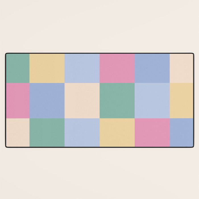 Bold Pastel Checks Pattern - Large XXXII Desk Mat Gallery Image 3