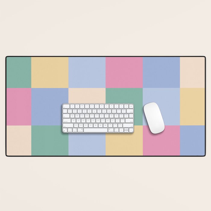 Bold Pastel Checks Pattern - Large XXXII Desk Mat Gallery Image 1