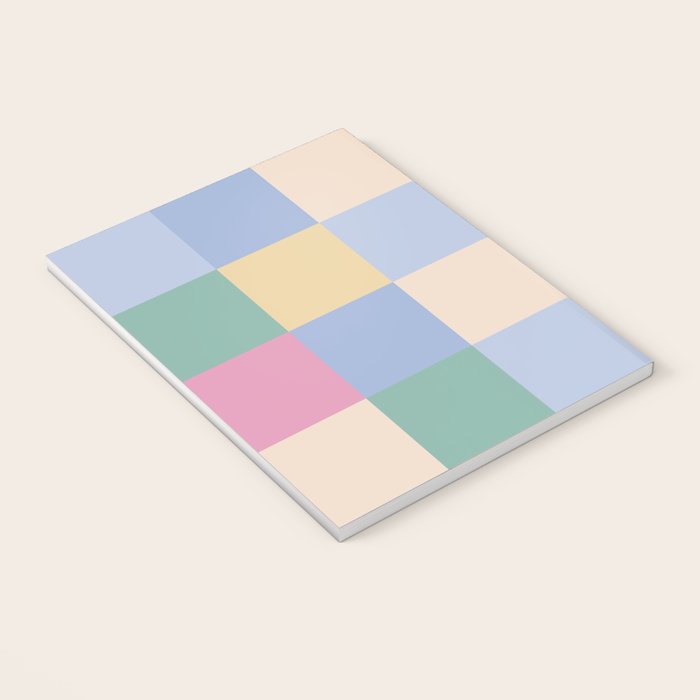 Bold Pastel Checks Pattern - Large XXXII Notebook Gallery Image 3