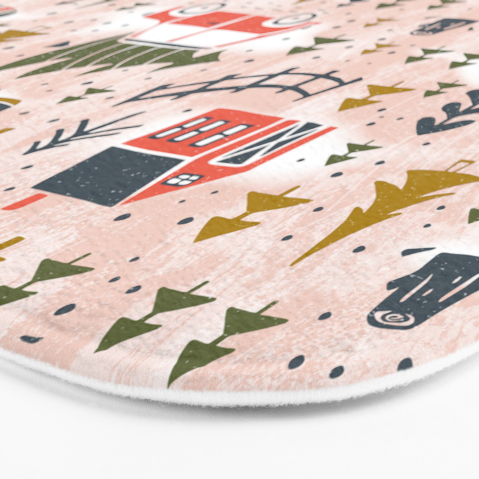 Home For The Holidays Blush Pink Christmas Bath Mat Gallery Image 3