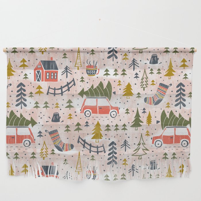 Home For The Holidays Blush Pink Christmas Wall Hanging Gallery Image 1