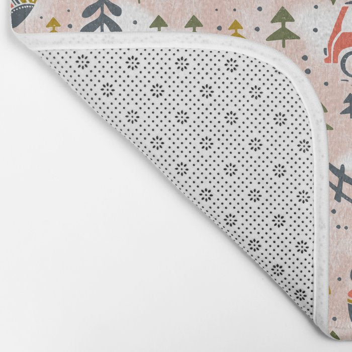 Home For The Holidays Blush Pink Christmas Bath Mat Gallery Image 2