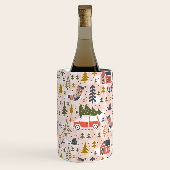 Home For The Holidays Blush Pink Christmas Wine Chiller Gallery Image 3