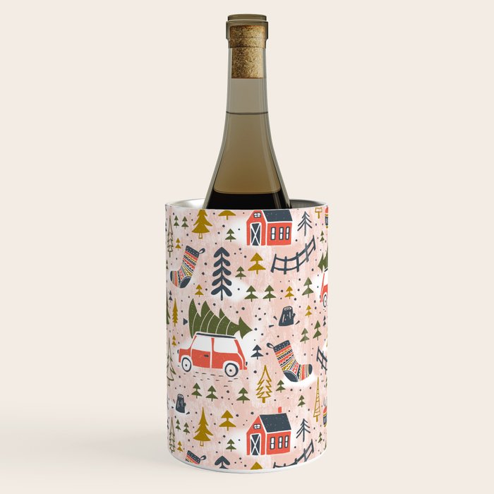 Home For The Holidays Blush Pink Christmas Wine Chiller Gallery Image 2