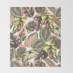 Wild jungle botanical leaves 63 Throw Blanket Gallery Image 2