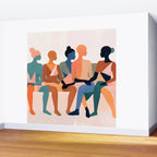 Human Relationships, Abstract People Emotional Entanglement Concept, Eclectic Pastel Bohemian Feelings, Love Friendship Contemporary Modern Painting  Wall Mural Gallery Image 2