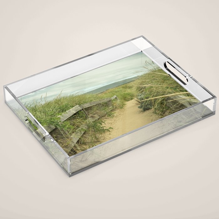 path to the beach - coastal nature photograph Acrylic Tray Gallery Image 1