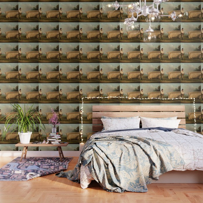 Comically large sheep - Vintage Dutch painting Wallpaper Gallery Image 1