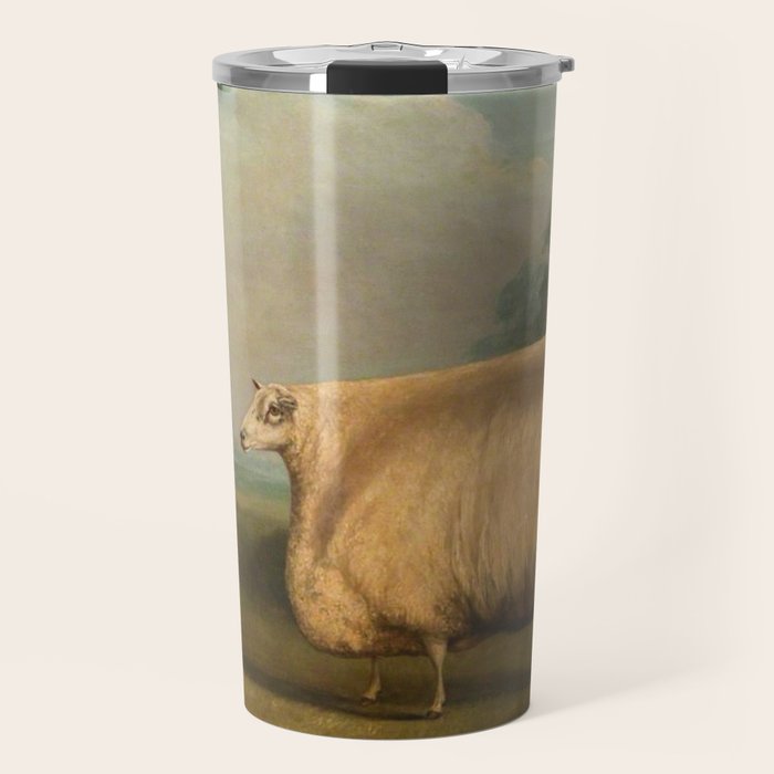 Comically large sheep - Vintage Dutch painting Travel Mug Gallery Image 1