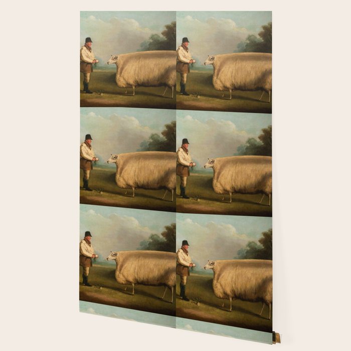 Comically large sheep - Vintage Dutch painting Wallpaper Gallery Image 2
