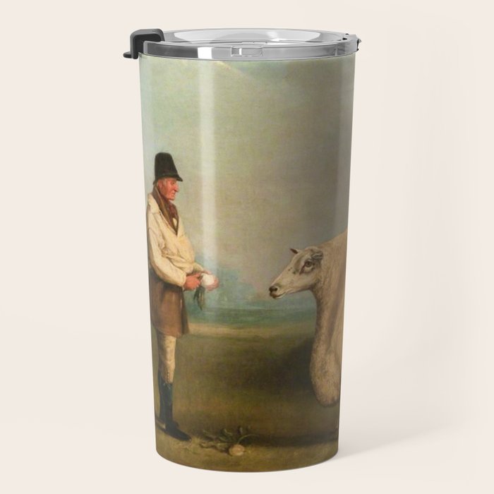 Comically large sheep - Vintage Dutch painting Travel Mug Gallery Image 3