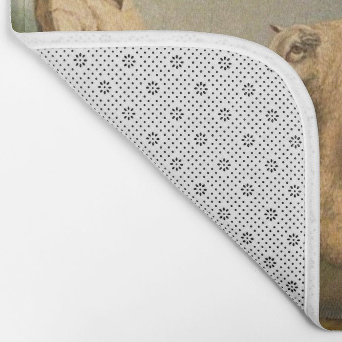 Comically large sheep - Vintage Dutch painting Bath Mat Gallery Image 2