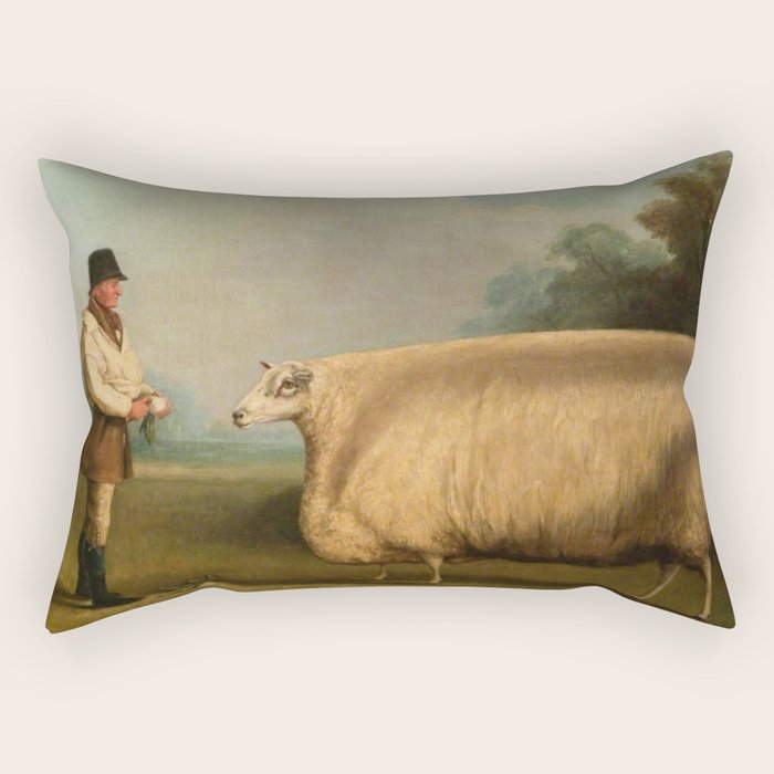 Comically large sheep - Vintage Dutch painting Rectangular Pillow Gallery Image 2