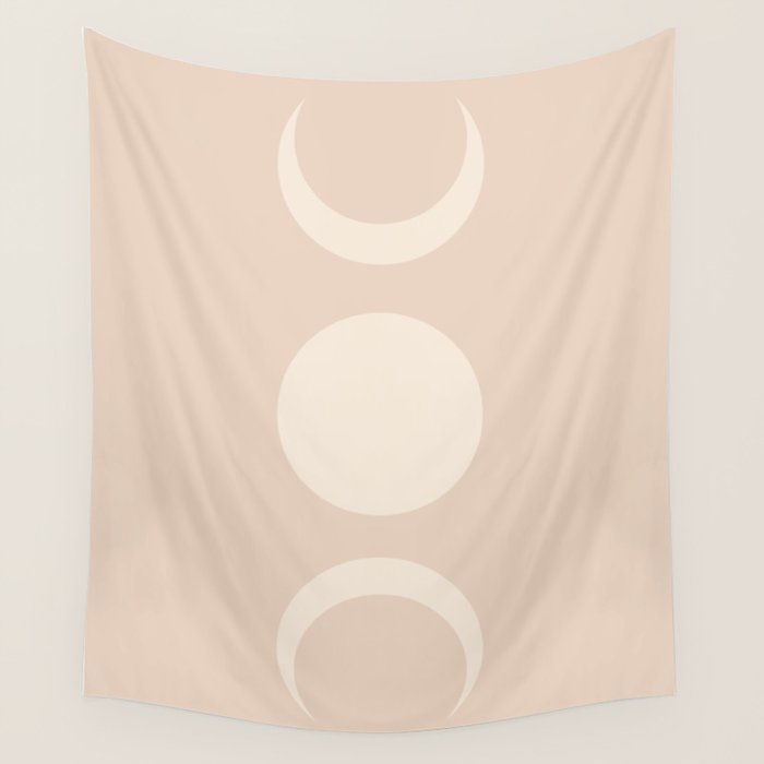 Moon Shapes Minimalism - Ethereal Light Wall Tapestry Gallery Image 1