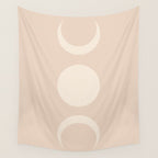 Moon Shapes Minimalism - Ethereal Light Wall Tapestry Gallery Image 4