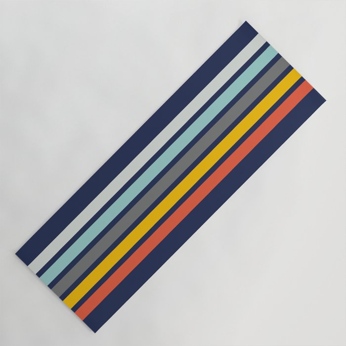 Abstract Minimal Retro Stripes 70s Style - Takakage Yoga Mat Gallery Image 1