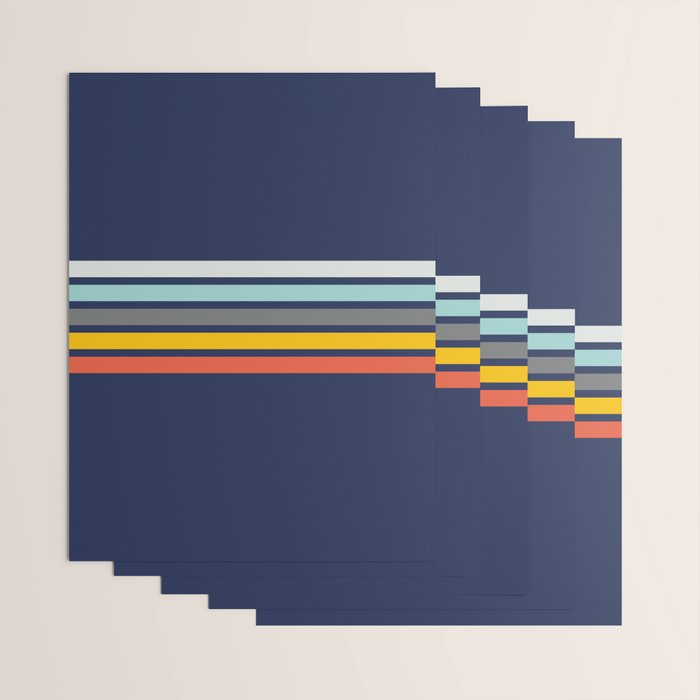 Abstract Minimal Retro Stripes 70s Style - Takakage Wrapping Paper Gallery Image 3
