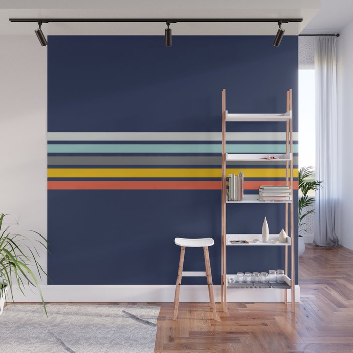 Abstract Minimal Retro Stripes 70s Style - Takakage Wall Mural Gallery Image 1