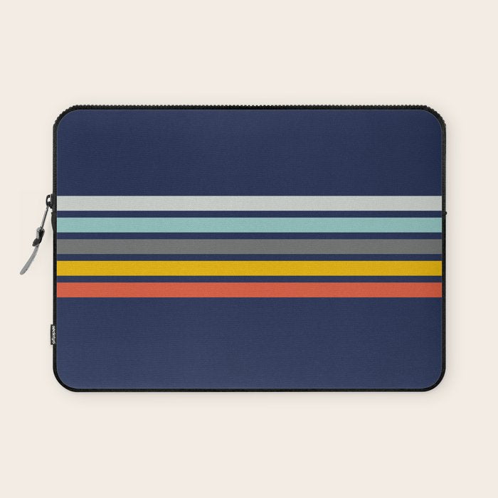 Abstract Minimal Retro Stripes 70s Style - Takakage Laptop Sleeve Gallery Image 1