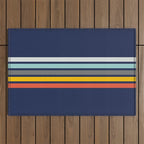 Abstract Minimal Retro Stripes 70s Style - Takakage Outdoor Rug Gallery Image 1