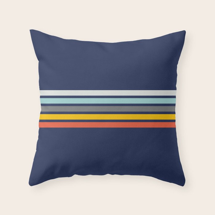 Abstract Minimal Retro Stripes 70s Style - Takakage Throw Pillow Gallery Image 6