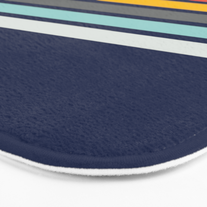 Abstract Minimal Retro Stripes 70s Style - Takakage Bath Mat Gallery Image 3