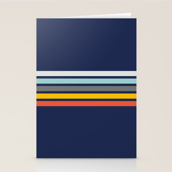 Abstract Minimal Retro Stripes 70s Style - Takakage Stationery Card Gallery Image 2