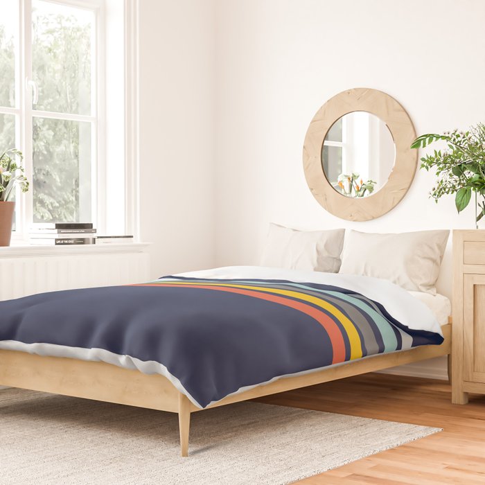 Abstract Minimal Retro Stripes 70s Style - Takakage Duvet Cover Gallery Image 2