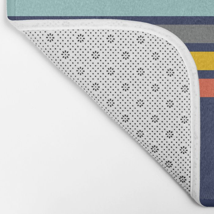 Abstract Minimal Retro Stripes 70s Style - Takakage Bath Mat Gallery Image 2