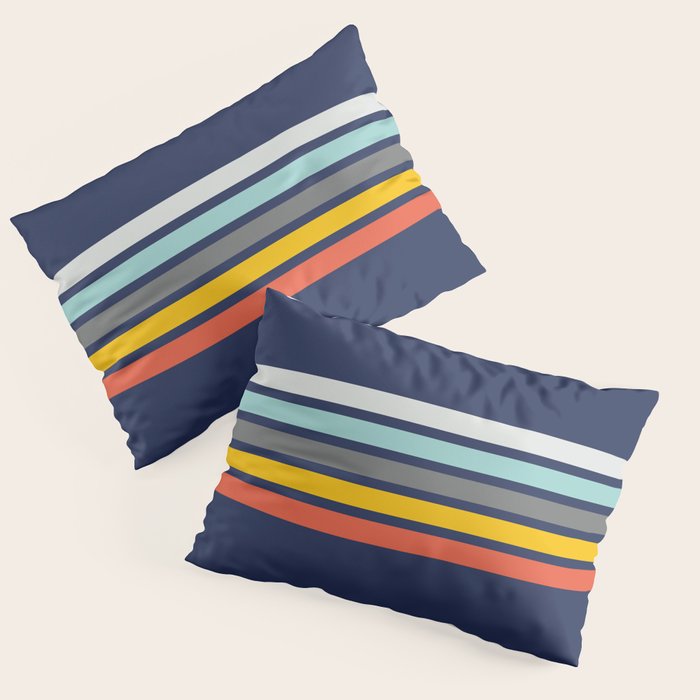 Abstract Minimal Retro Stripes 70s Style - Takakage Pillow Sham Gallery Image 3
