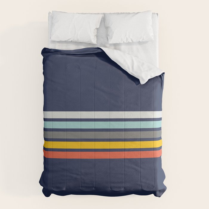 Abstract Minimal Retro Stripes 70s Style - Takakage Comforter