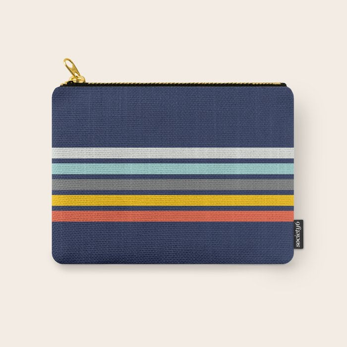 Abstract Minimal Retro Stripes 70s Style - Takakage Carry All Pouch Gallery Image 1