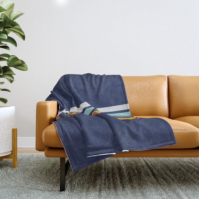 Abstract Minimal Retro Stripes 70s Style - Takakage Throw Blanket Gallery Image 1