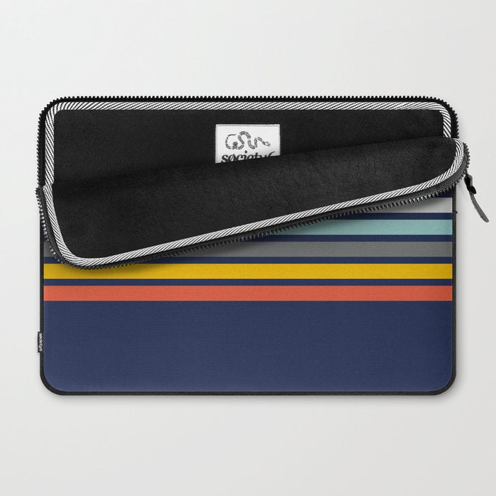 Abstract Minimal Retro Stripes 70s Style - Takakage Laptop Sleeve Gallery Image 2