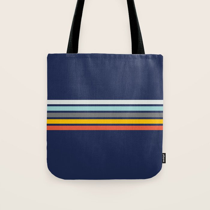 Abstract Minimal Retro Stripes 70s Style - Takakage Tote Bag Gallery Image 1