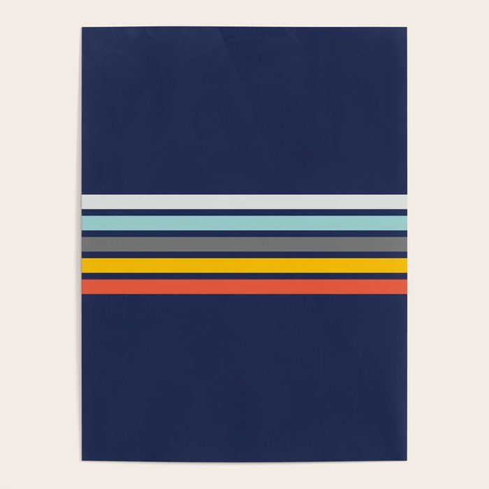 Abstract Minimal Retro Stripes 70s Style - Takakage Poster Gallery Image 1