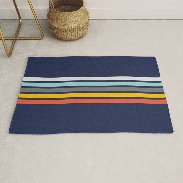 Abstract Minimal Retro Stripes 70s Style - Takakage Rug Gallery Image 1