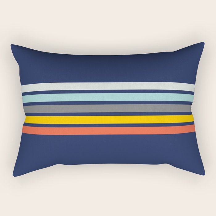 Abstract Minimal Retro Stripes 70s Style - Takakage Rectangular Pillow Gallery Image 2