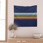 Abstract Minimal Retro Stripes 70s Style - Takakage Wall Tapestry Gallery Image 2