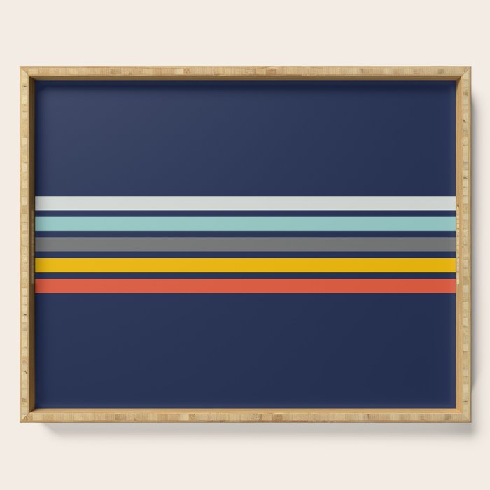Abstract Minimal Retro Stripes 70s Style - Takakage Serving Tray Gallery Image 1