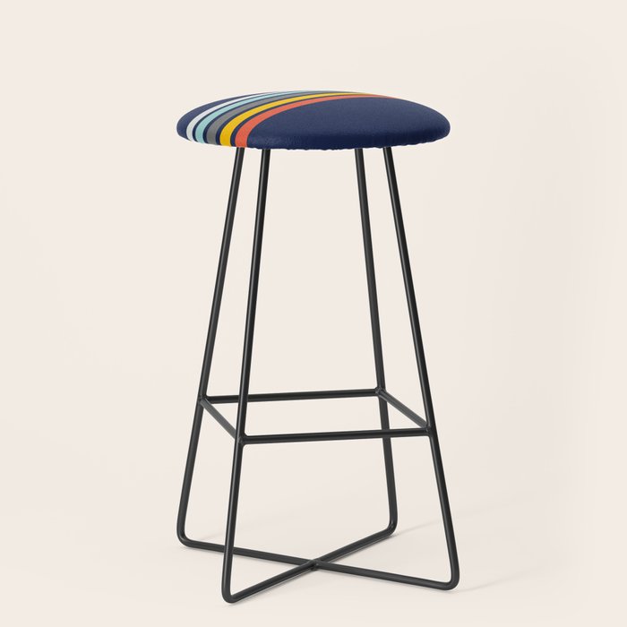 Abstract Minimal Retro Stripes 70s Style - Takakage Stool Gallery Image 1