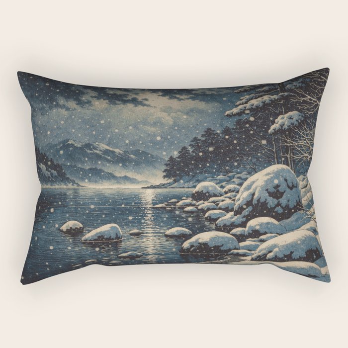 A River near Nishigi Rectangular Pillow Gallery Image 2