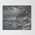 A River near Nishigi Throw Blanket Gallery Image 2