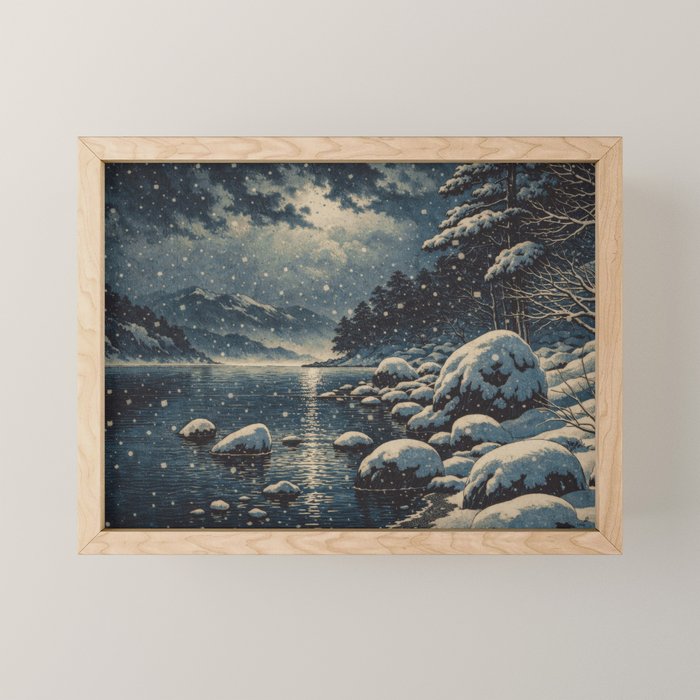 A River near Nishigi Mini Art Print Gallery Image 1