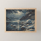 A River near Nishigi Mini Art Print Gallery Image 1