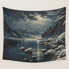 A River near Nishigi Wall Tapestry Gallery Image 4